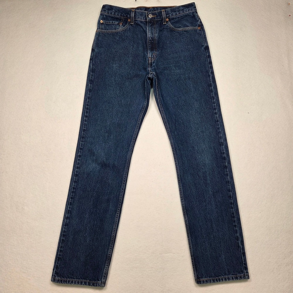 Vtg Levi's 505 Y2K Regular Fit Jeans Mens 34x34 (32×28) Dark Wash Straight Leg